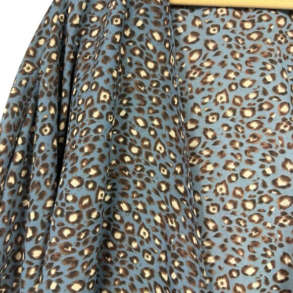 West Kei Womens Topper Animal Print Tie Front Top Size Large Casual Multicolor - Picture 4 of 7